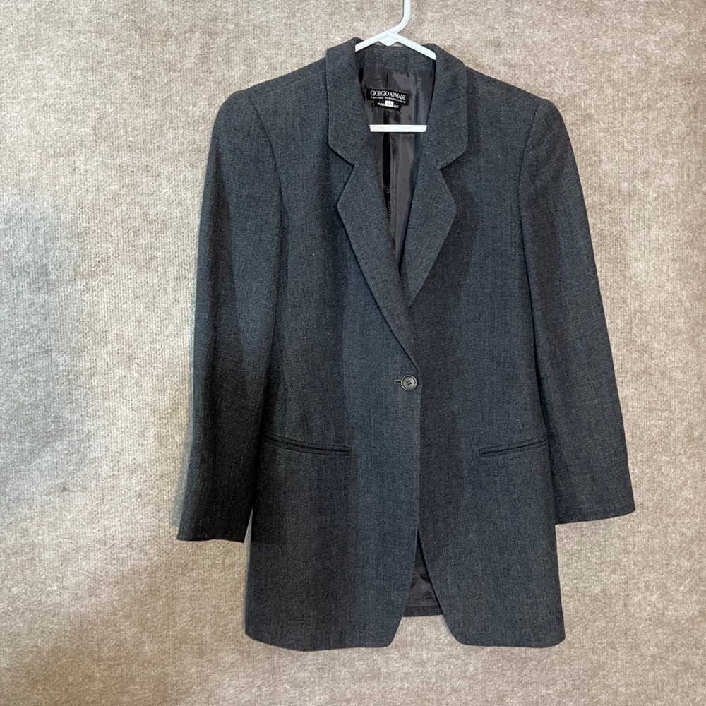 Vintage Giorgio Armani Blazer Women US 8/44 Linen Single Button Professional